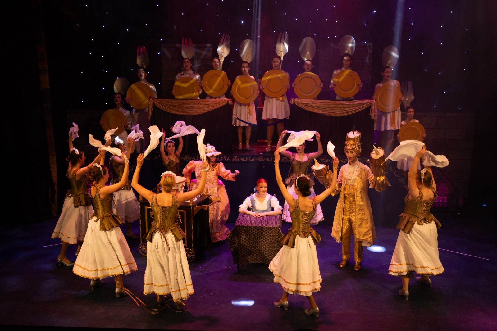Beauty and the Beast Be Our Guest dance costumes – Thespis Theatrical Costumiers UK
