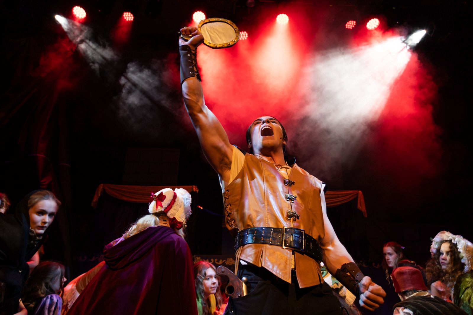 Beauty and the Beast Gaston costume hire – Thespis Theatrical Costumiers UK