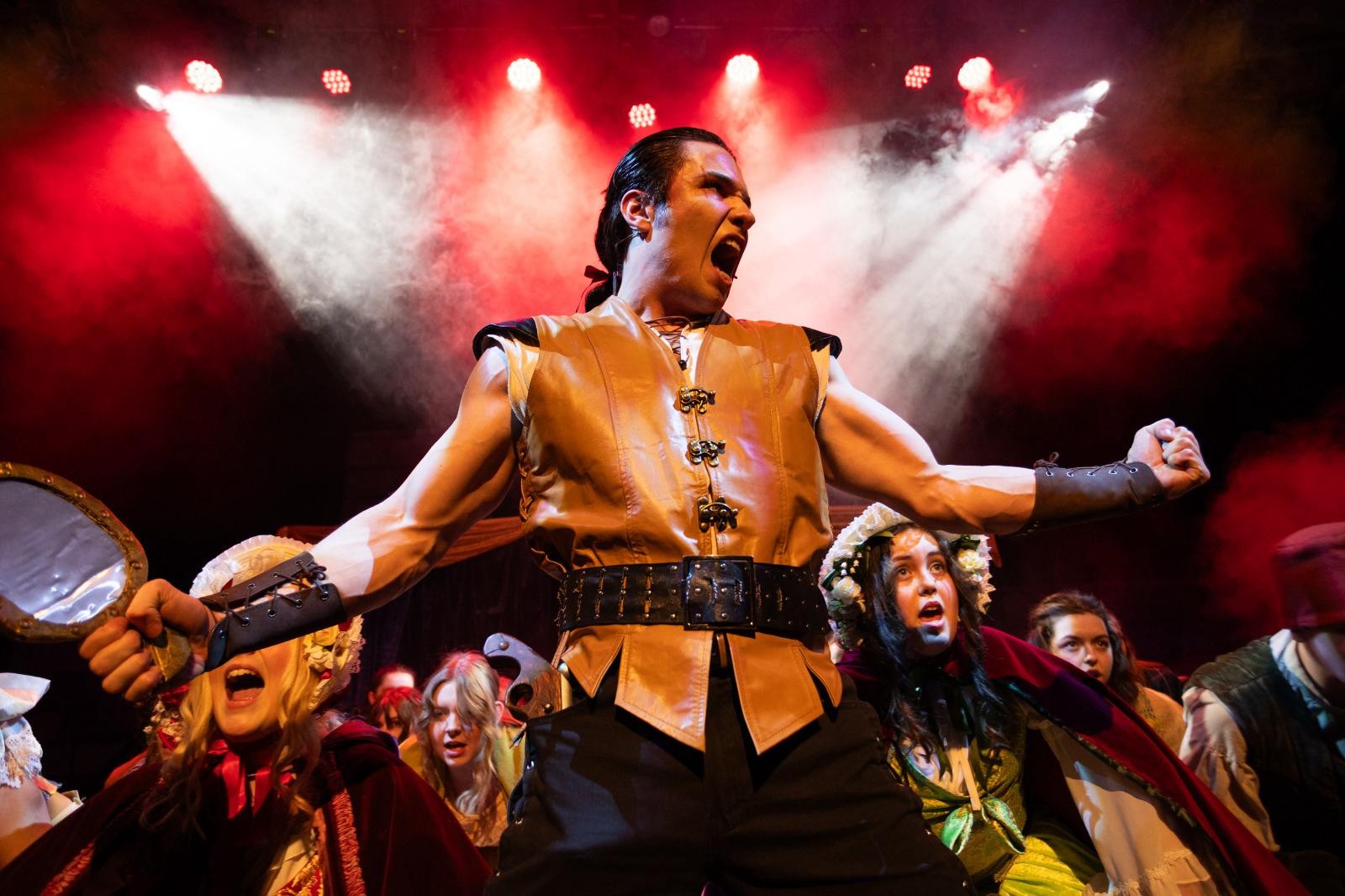 Beauty and the Beast Gaston costume hire – Thespis Theatrical Costumiers UK