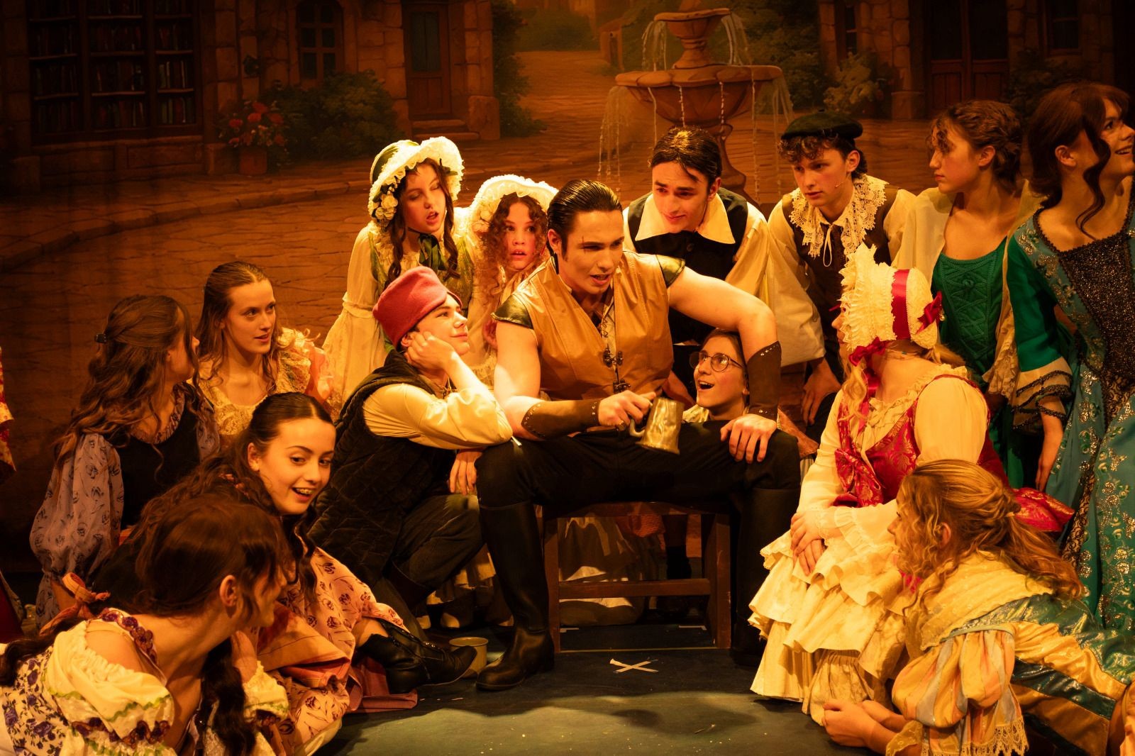 Beauty and the Beast Gaston tavern scene costumes – Thespis Theatrical Costumiers UK