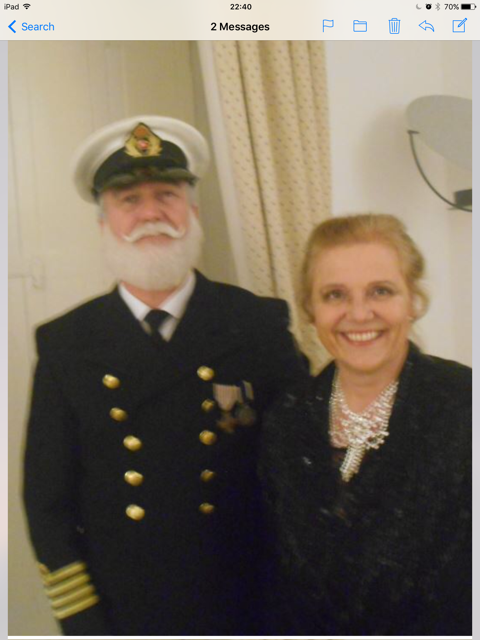 Neil Bicknell and Margret Bicknell in period 1900 Titanic costumes 