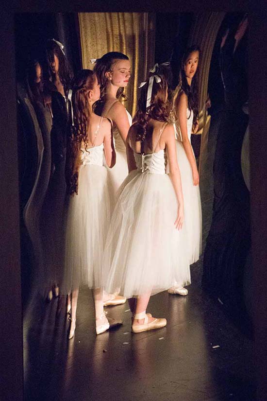 White Ballet dresses. Scenec from Ballet corps in Phantom of the Opera.