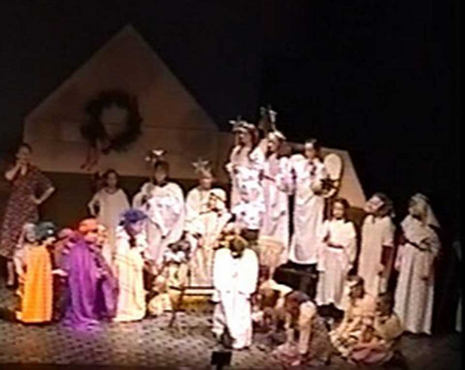 Children in nativity - animals, stars and shepherds