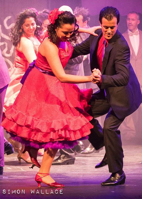 Dance at the gym colourful scene from west side costumes. costume hire west side story