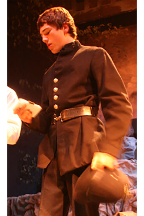 Policeman in uniform costume with hat